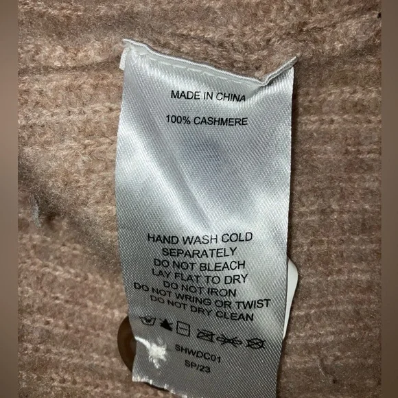 QUINCE 100% Cashmere Fisherman Boxy Cropped Cardigan Sweater oatmeal Size Small - Picture 9 of 11